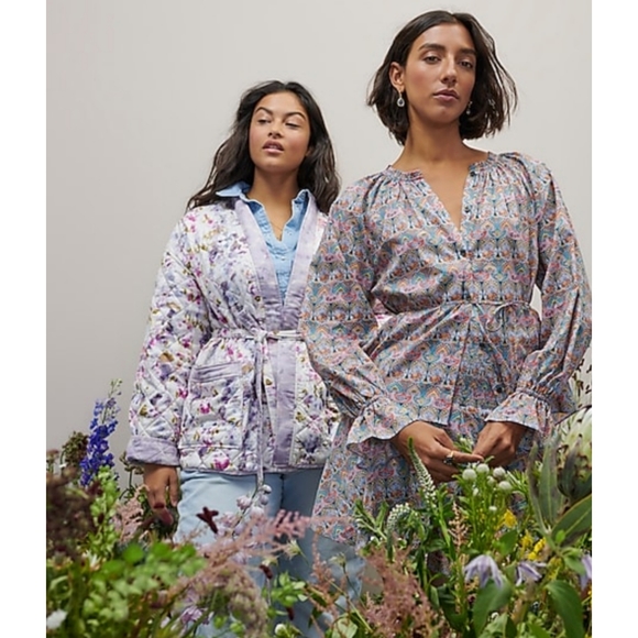 8. J.Crew Flora Obscura X J.Crew quilted reversible wrap jacket with PrimaLoft® - Picture 3 of 9